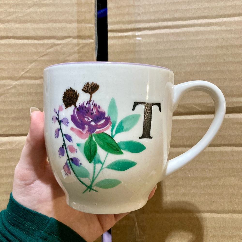 NWT Monogram Floral Mug - Multiple Letters available 13.5 oz microwave safe mug